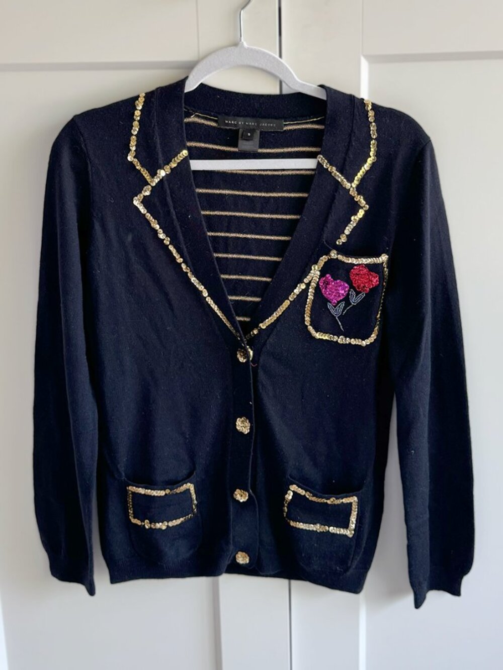 Marc by Marc Jacobs Lightweight Wool Sweater with Sparkle S